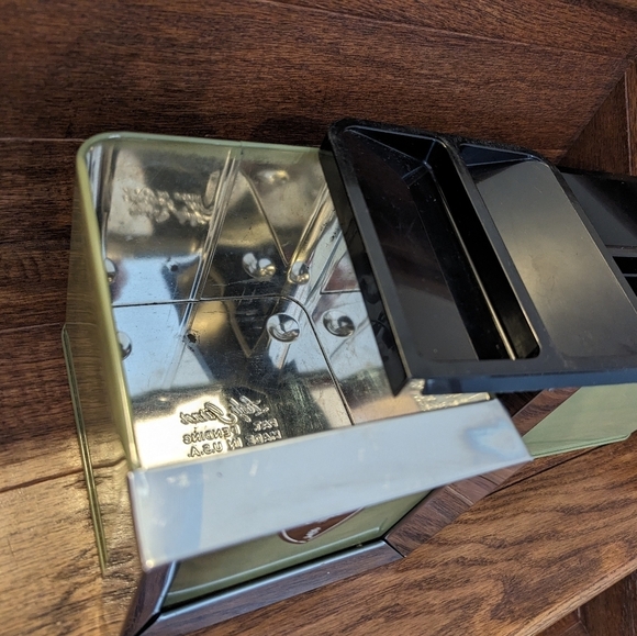 Vintage Lady Garner Avocado Green MCM Chrome tea & coffee Canisters - Picture 3 of 10